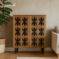 دولاب الأحذية بلوط صغير لون بني