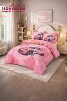 طقم لحاف أميرة السيارة الوردية – تصميم طفولي أنيق