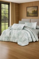 مفرش وجهين مايكروفايبر لون أخضر نعناعي