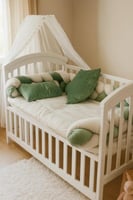 حاجز سرير الأطفال القماشي المضفّر بلمسة طبيعية راق...