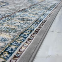 سجاد كلاسيك نقشة ملكية فاخرة – رمادي × أزرق