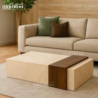 طاولة وسط ارضية مفرد– بديل الحجر مع لمسة خشبية فخم...