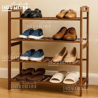 رف أحذية خشبي 4 طوابق – لون بني