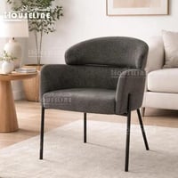 كرسي فردي مودرن بقماش رمادي بتصميم فاخر