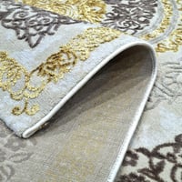 سجاد كلاسيك – نقشة فاخرة باللون الكريمي والذهبي