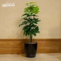 شجرة صناعية المظلة مركن أسود لامع ارتفاع 100 سم