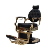كرسي حلاقة كلاسيك ذهبي جلد اسود BC-9981