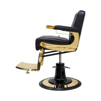 كرسي حلاقة كلاسيك ذهبي جلد اسود BC-2008
