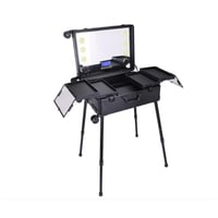 شنطة مكياج متنقل مضيئة مع مراية اسود BS-5846A