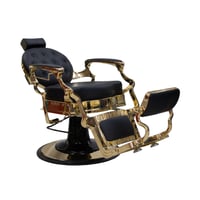 كرسي حلاقة كلاسيك ذهبي جلد اسود BC-9981