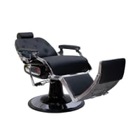 كرسي حلاقة كلاسيك فضي جلد اسود BC-9988