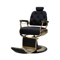 كرسي حلاقة كلاسيك ذهبي جلد اسود BC-9989