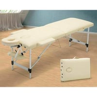 سرير مساج متنقل قابل للطي المينيوم لون بيج 690 -AB