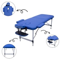 سرير مساج متنقل قابل للطي المنيوم ازرق