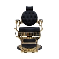 كرسي حلاقة كلاسيك ذهبي جلد اسود BC-9981