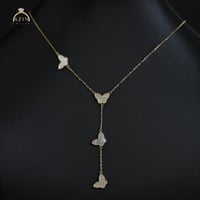 عقد فراشات صدف | فضة عيار 925