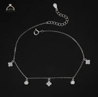 خلخال وردات صغيرة ، فضة عيار 925