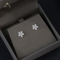 حلق تصميم وردة ناعم ERR-049 | فضة عيار 925