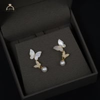 حلق فراشة صدفي ERR-006 | فضة عيار 925