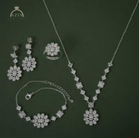 طقم انيق 4 قطع احجار باجيت | فضة عيار 925