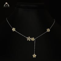 عقد شوكر فلاور احجار لون اصفر | فضة عيار 925