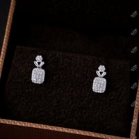 حلق ناعم تصميم الماس حجم صغير ER-001 | فضة عيار 92...