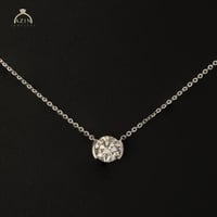 عقد ناعم حجر رئيسي موزنايت | فضة عيار 925