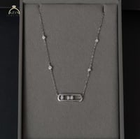 عقد مميز 3 كرستالات متحركة | فضة عيار 925