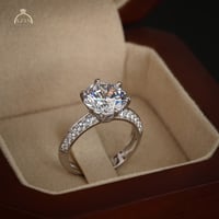 خاتم راقي حجر رئيسي 10MM تصميم الماس AR068 | فضة ع...