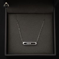 عقد ناعم حجم صغير 3 كرستالات متحركة | فضة عيار 925