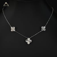 عقد 3 وردات مموج | فضة عيار 925