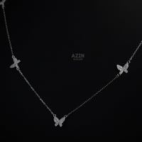 عقد فراشة سلسال طويل 90 سم ، فضة عيار 925