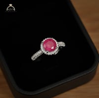 خاتم أنيق حجر رئيسي دائري روبي AR-104 | فضة عيار 9...