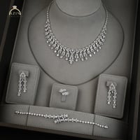 طقم سوليتير راقي 4 قطع ST-137 | فضة عيار 925