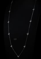 عقد فراشة سلسال طويل 90 سم ، فضة عيار 925