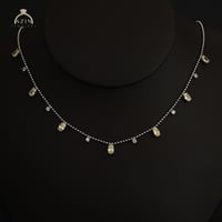 عقد شوكر ناعم احجار بيضاوية | فضة عيار 925