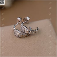 حلق انيق رسمة مربع ER-052 | فضة عيار 925