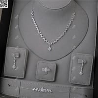 طقم دمعة احجار سوليتير 4 قطع ST079 | فضة عيار 925