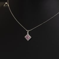 عقد ناعم حجر برنسس كت لون زهري | فضة عيار 925