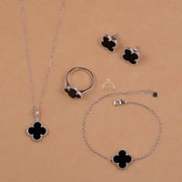 طقم وردة اسود 4 قطع | فضة عيار 925