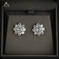 حلق فلاور راقي | فضة عيار 925