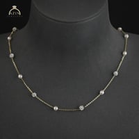 عقد شوكر لؤلؤ ناعم لون ذهبي | فضة عيار 925