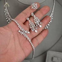 طقم راقي احجار دمعة 4 قطع ST-133 | فضة عيار 925