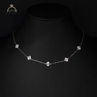 عقد شوكر ناعم وردات صغيرة مموجة | فضة عيار 925