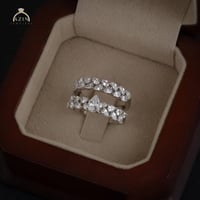 خاتم توينز احجار دمعة | فضة عيار 925