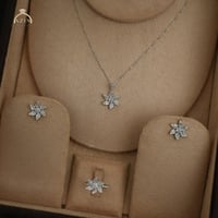 طقم وردة ناعم 3 قطع | فضة عيار 925