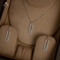 طقم راقي ( تعليقة وحلق ) | فضة عيار 925