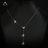 عقد فراشات صدف | فضة عيار 925