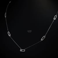 سلسال طويل تصميم مسيكا كرستالات متحركة ، فضة عيار...