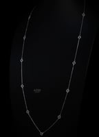 سلسال طويل حلقات دائرية ، فضة عيار 925